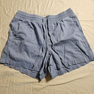Orvis Women's Size Large Blue Blend Drawstring Pull-On Casual Shorts